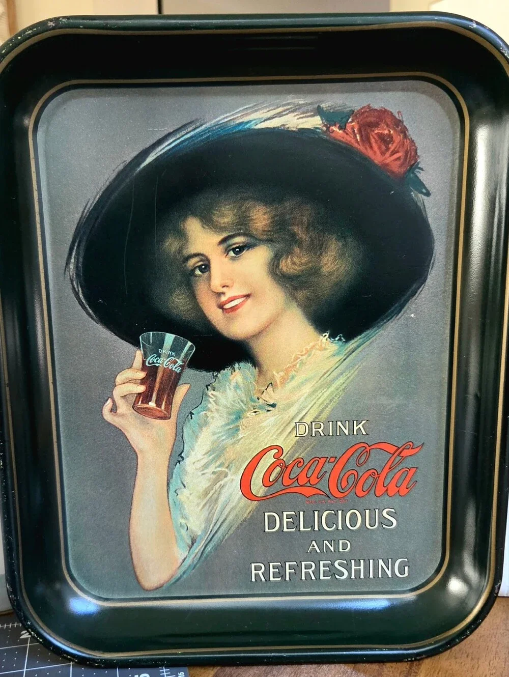 Vintage Coca-Cola Hamilton King Girl Metal Serving Tray – 1970s Repo, Retro Coke